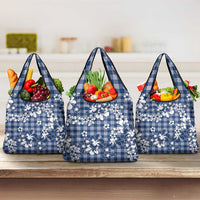 Hibiscus Pakala Cobalt Blue Royal Grocery Bag Tropical Floral Stylized - Polynesian Pride
