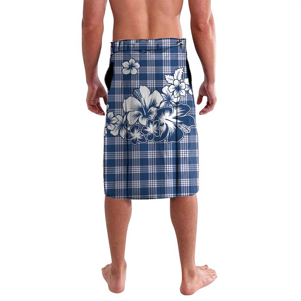 Hibiscus Pakala Cobalt Blue Royal Lavalava Tropical Floral Stylized - Polynesian Pride