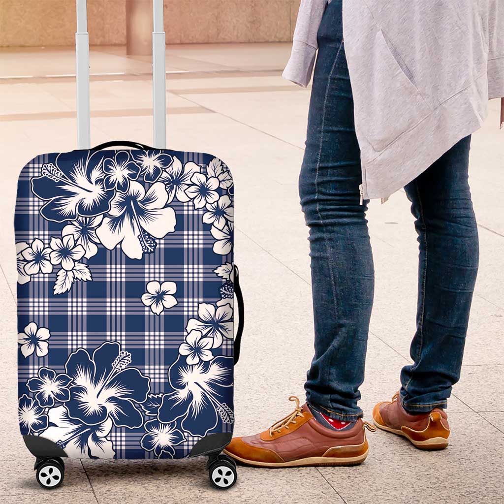 Hibiscus Pakala Cobalt Blue Royal Luggage Cover Tropical Floral Stylized LT01 Blue - Polynesian Pride