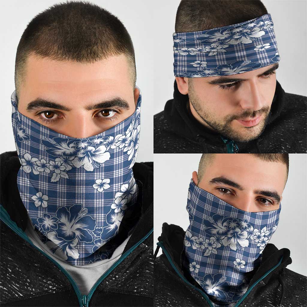 Hibiscus Pakala Cobalt Blue Royal Neck Gaiter Tropical Floral Stylized - Polynesian Pride