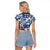 Hibiscus Pakala Cobalt Blue Royal Raglan Cropped T Shirt Tropical Floral Stylized - Polynesian Pride