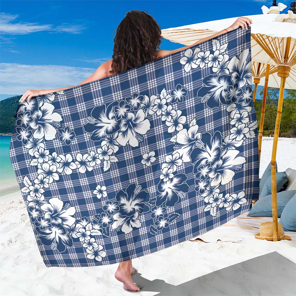 Hibiscus Pakala Cobalt Blue Royal Sarong Tropical Floral Stylized - Polynesian Pride