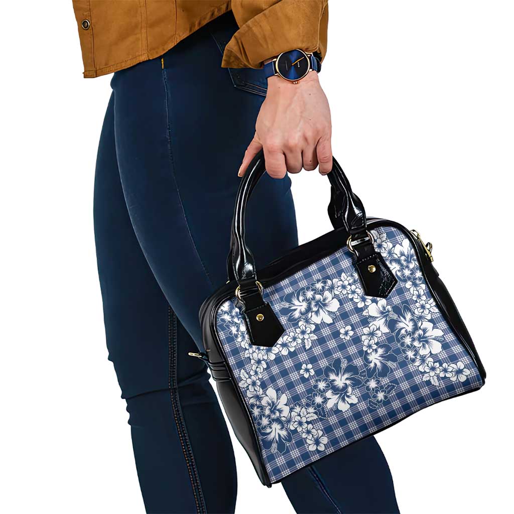 Hibiscus Pakala Cobalt Blue Royal Shoulder Handbag Tropical Floral Stylized - Polynesian Pride