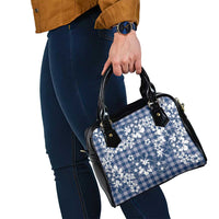 Hibiscus Pakala Cobalt Blue Royal Shoulder Handbag Tropical Floral Stylized - Polynesian Pride