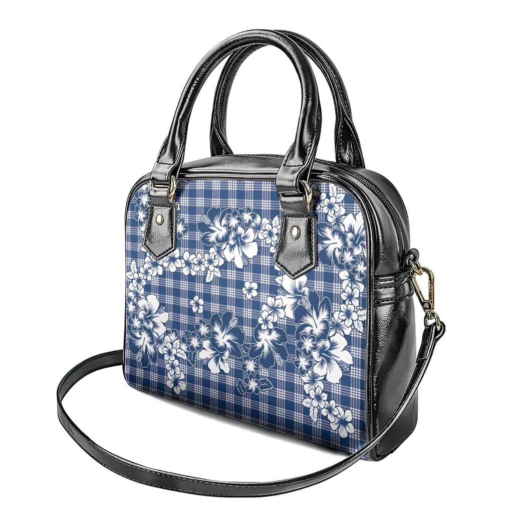 Hibiscus Pakala Cobalt Blue Royal Shoulder Handbag Tropical Floral Stylized - Polynesian Pride
