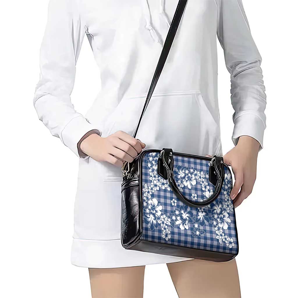 Hibiscus Pakala Cobalt Blue Royal Shoulder Handbag Tropical Floral Stylized - Polynesian Pride