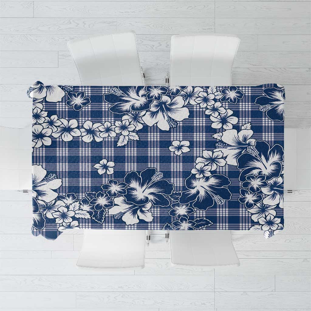 Hibiscus Pakala Cobalt Blue Royal Tablecloth Tropical Floral Stylized LT01 Blue - Polynesian Pride