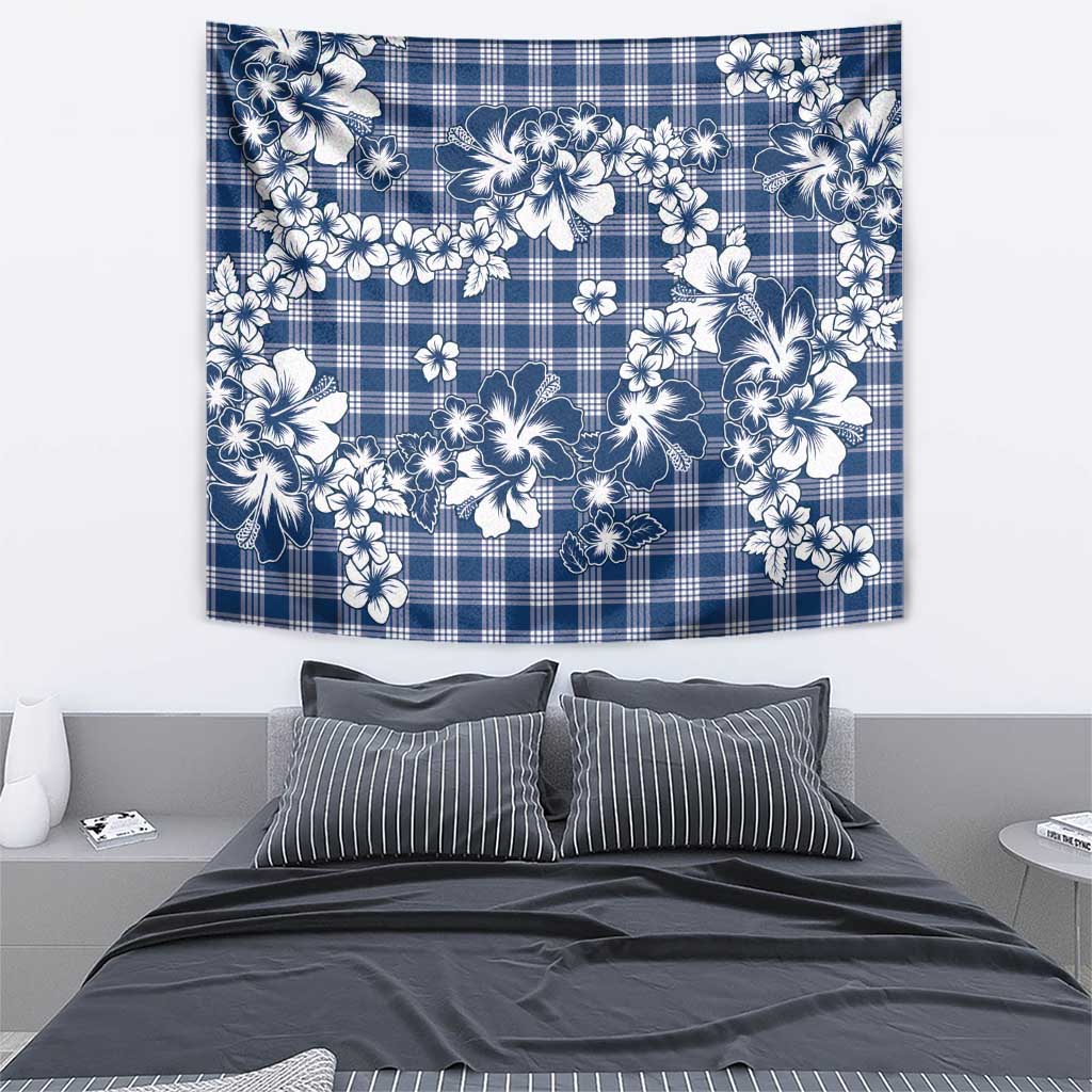 Hibiscus Pakala Cobalt Blue Royal Tapestry Tropical Floral Stylized - Polynesian Pride