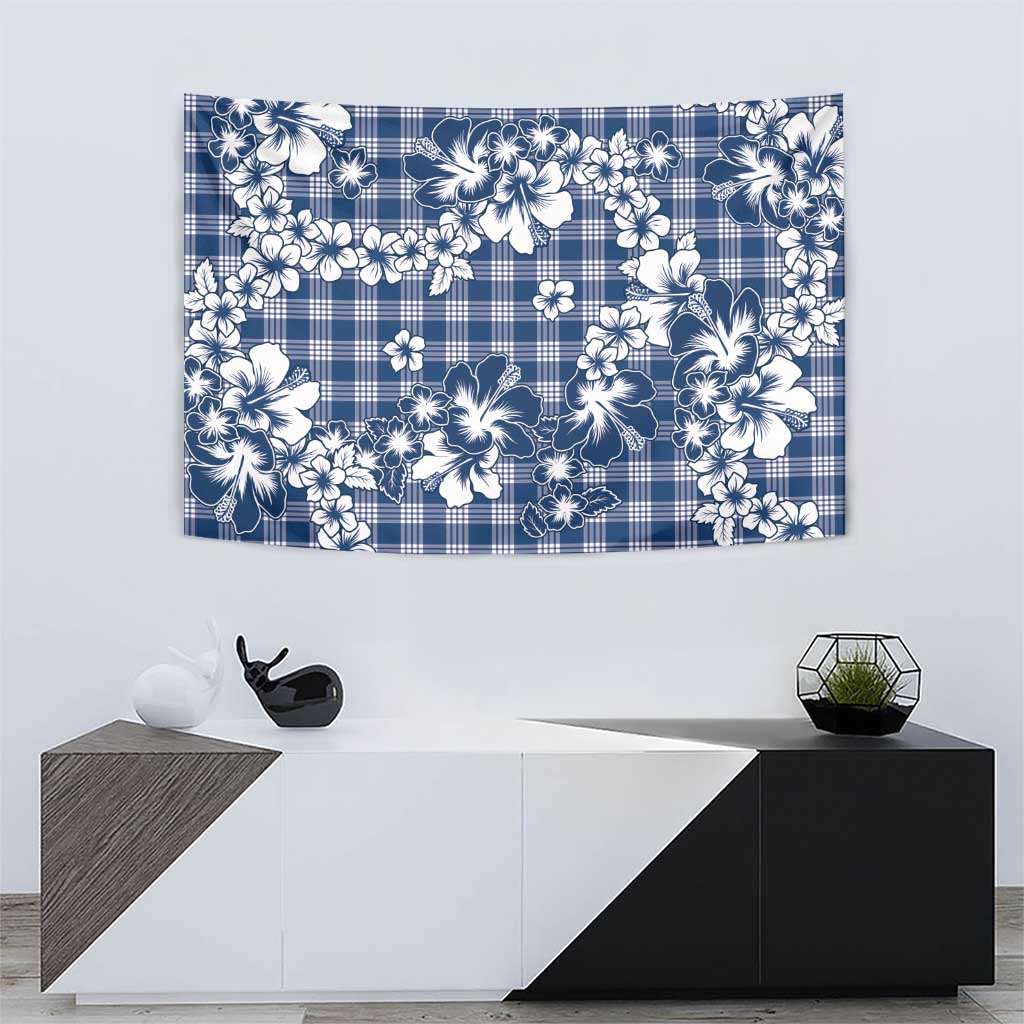 Hibiscus Pakala Cobalt Blue Royal Tapestry Tropical Floral Stylized - Polynesian Pride