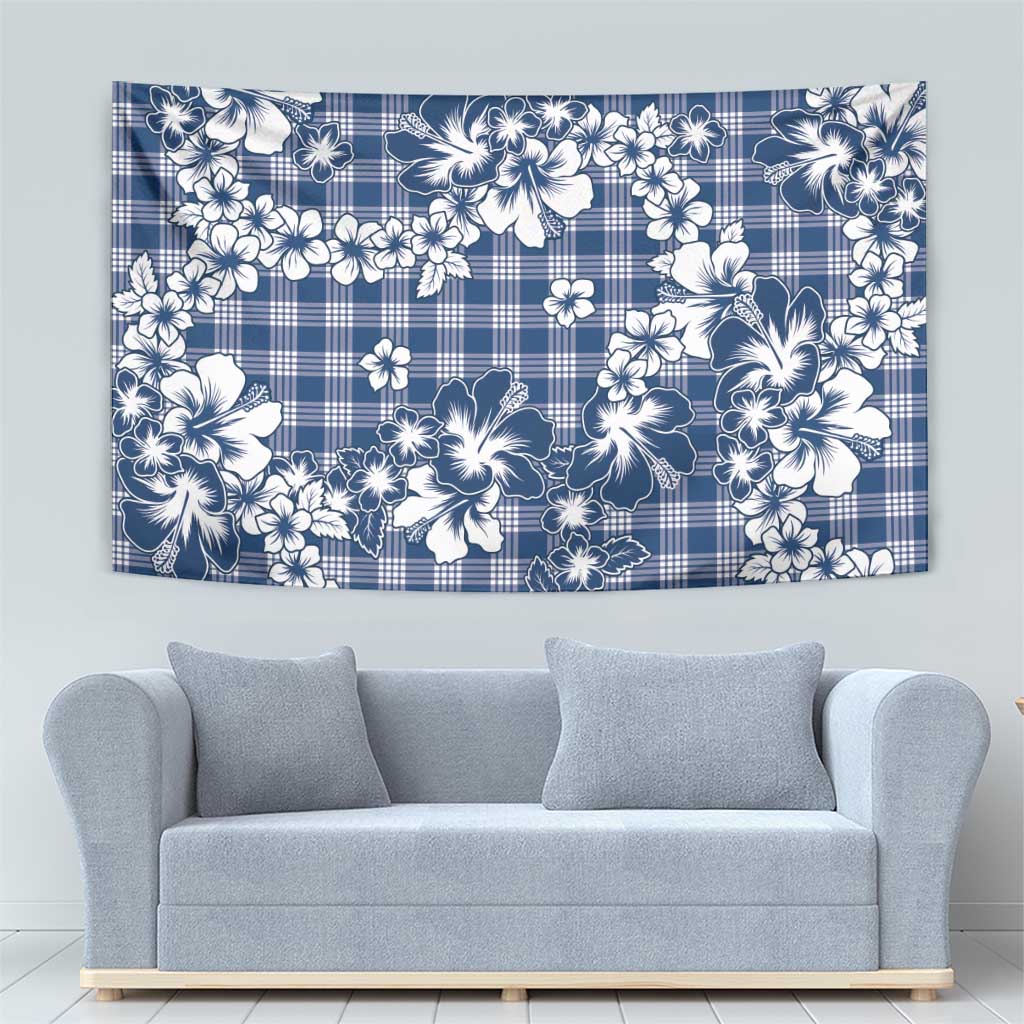 Hibiscus Pakala Cobalt Blue Royal Tapestry Tropical Floral Stylized - Polynesian Pride