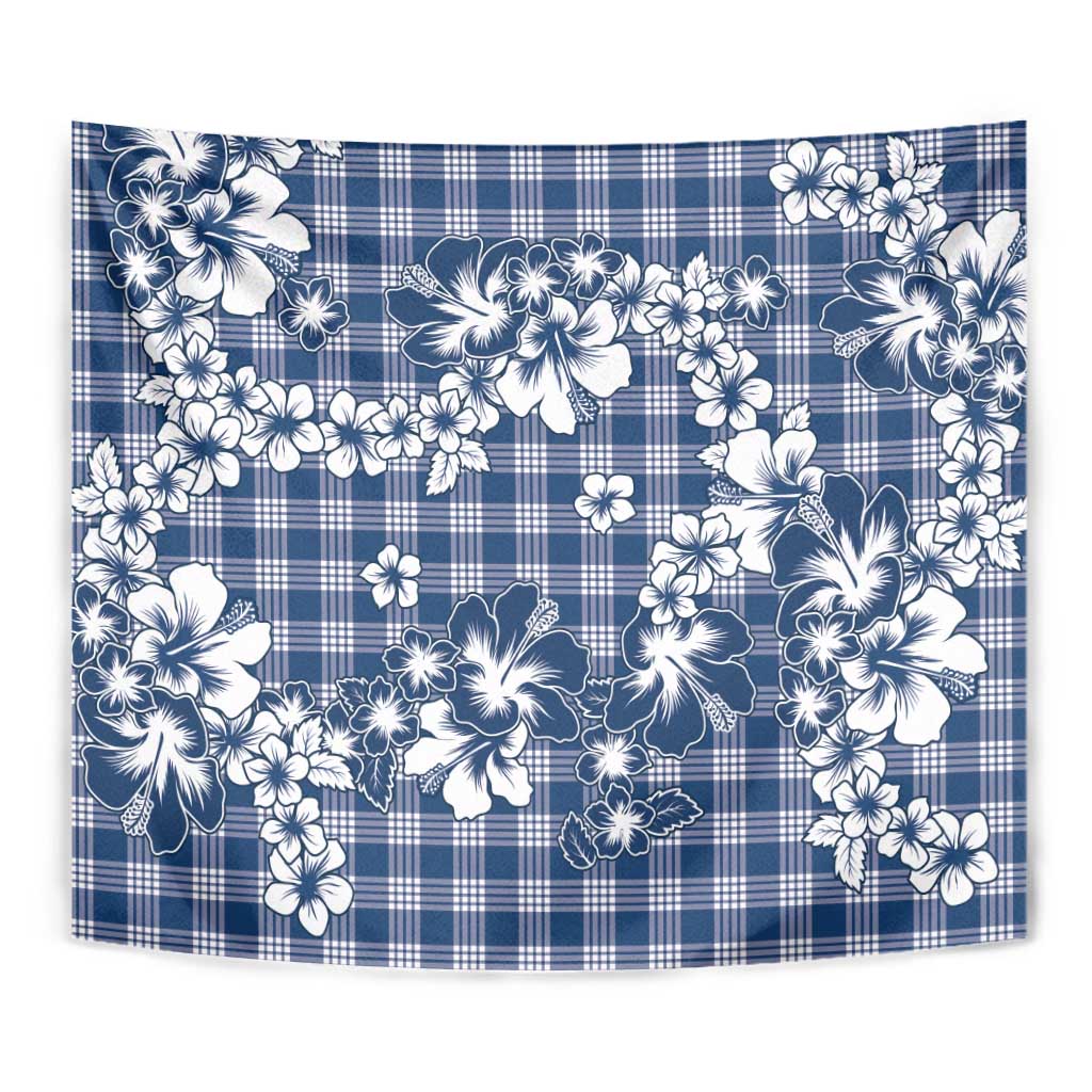 Hibiscus Pakala Cobalt Blue Royal Tapestry Tropical Floral Stylized - Polynesian Pride