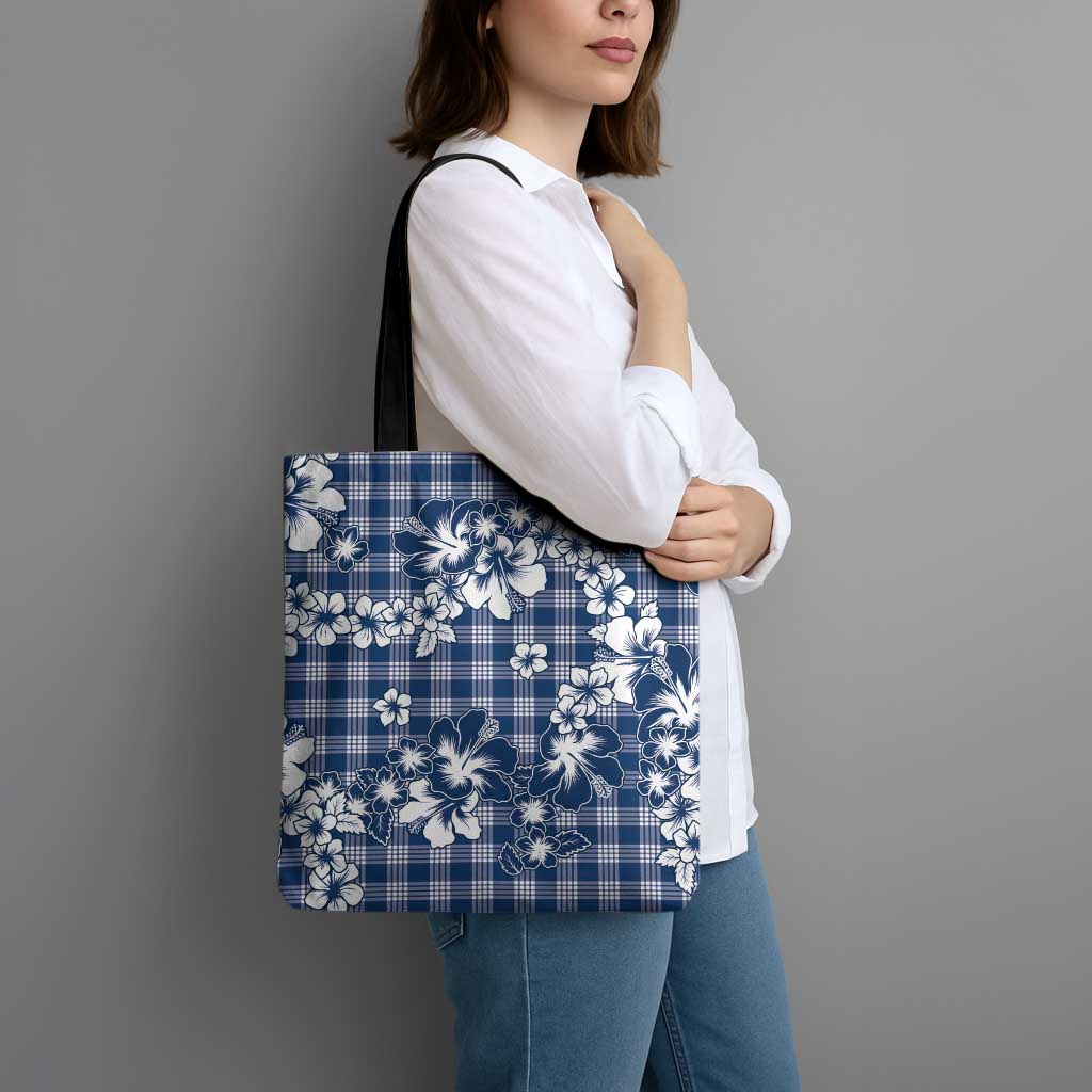 Hibiscus Pakala Cobalt Blue Royal Tote Bag Tropical Floral Stylized - Polynesian Pride