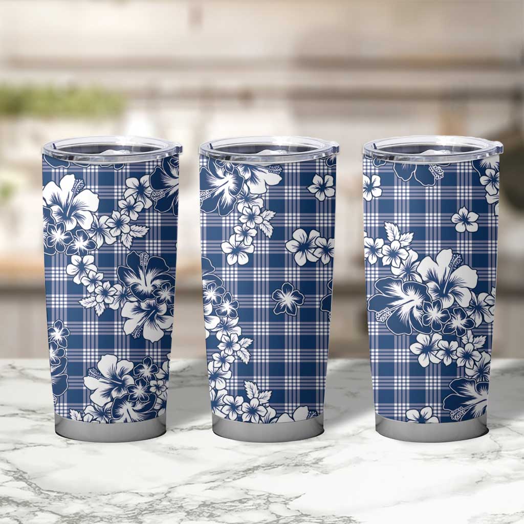 Hibiscus Pakala Cobalt Blue Royal Tumbler Cup Tropical Floral Stylized - Polynesian Pride