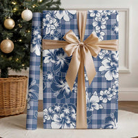 Hibiscus Pakala Cobalt Blue Royal Wrapping Paper Tropical Floral Stylized - Polynesian Pride