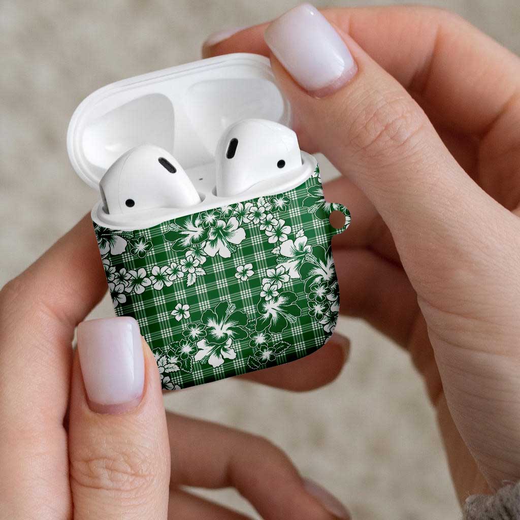 Hibiscus Pakala Emerald Green AirPods Case Tropical Floral Stylized - Polynesian Pride