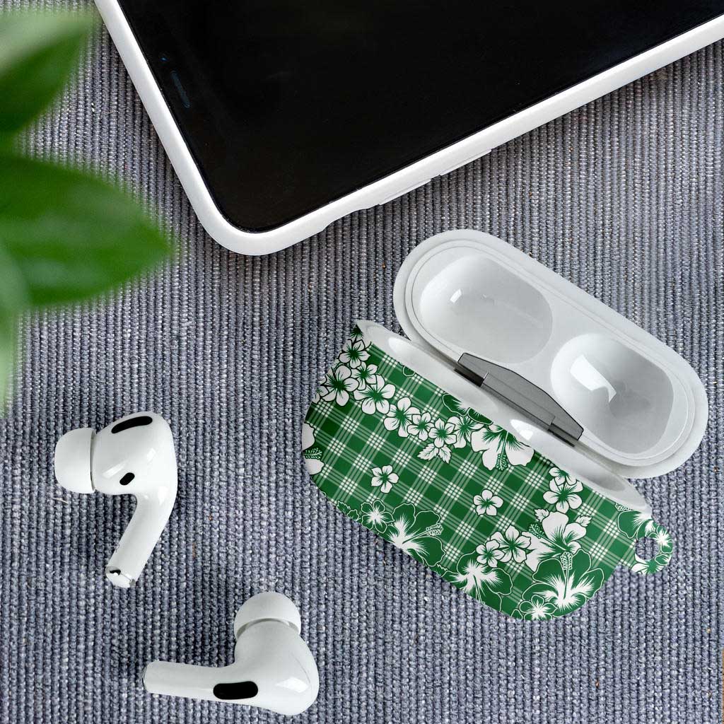 Hibiscus Pakala Emerald Green AirPods Case Tropical Floral Stylized - Polynesian Pride