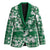 Hibiscus Pakala Emerald Green Blazer Tropical Floral Stylized - Polynesian Pride