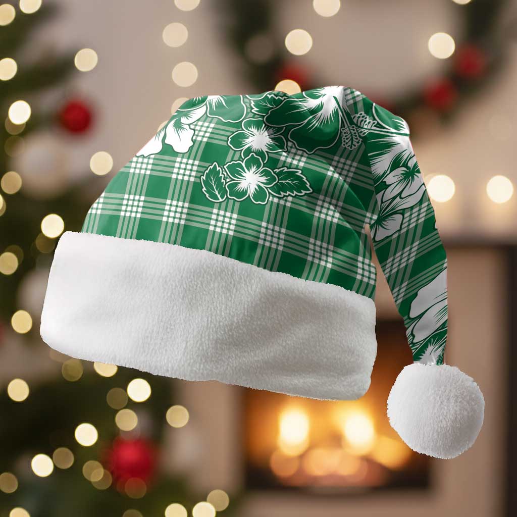 Hibiscus Pakala Emerald Green Christmas Santa Hat Tropical Floral Stylized - Polynesian Pride