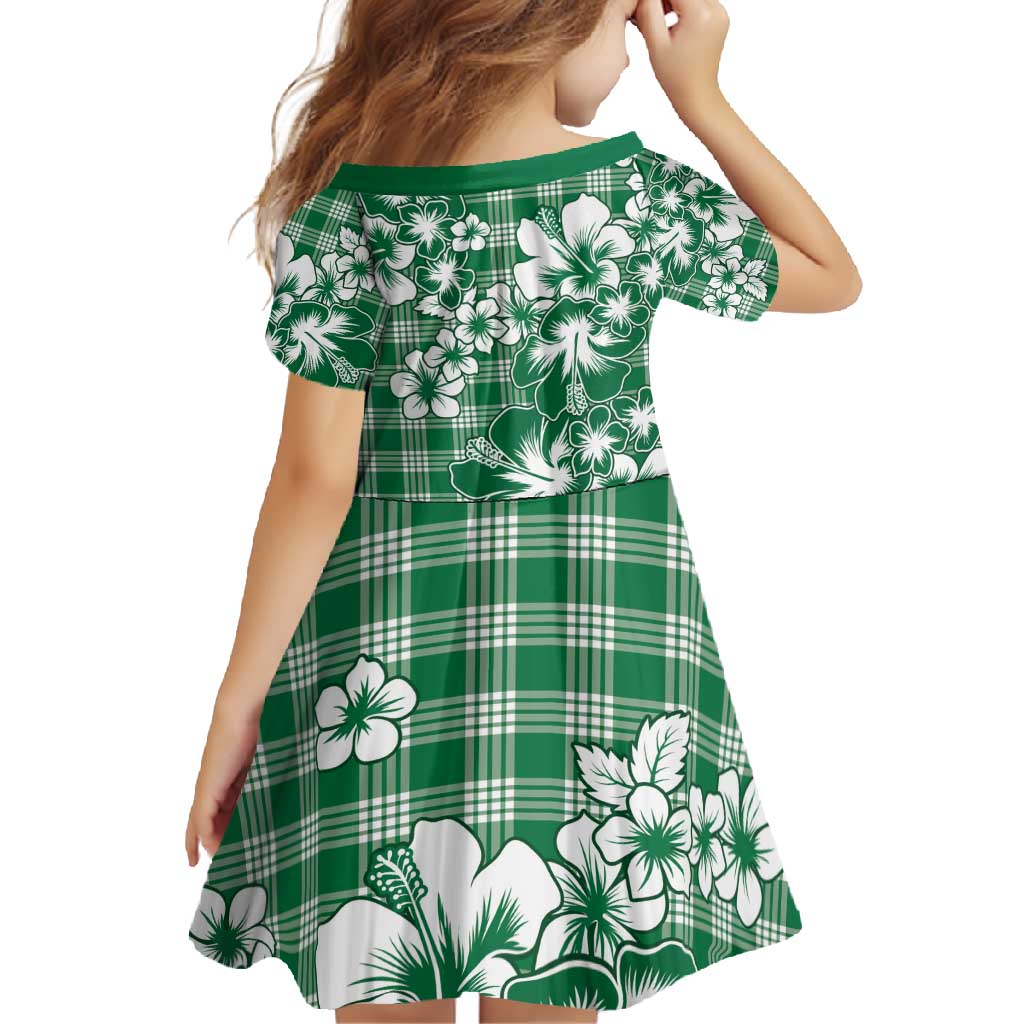 Hibiscus Pakala Emerald Green Family Matching Off Shoulder Maxi Dress and Hawaiian Shirt Tropical Floral Stylized - Polynesian Pride