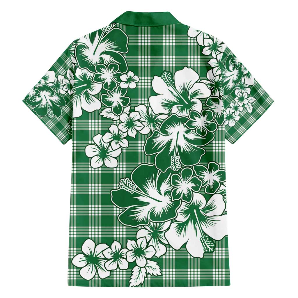 Hibiscus Pakala Emerald Green Family Matching Tank Maxi Dress and Hawaiian Shirt Tropical Floral Stylized LT01 - Polynesian Pride