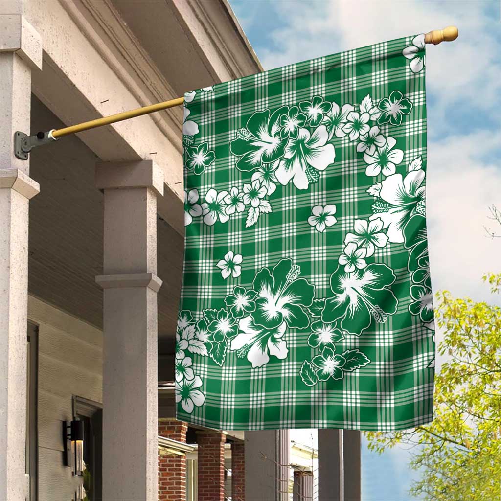 Hibiscus Pakala Emerald Green Garden Flag Tropical Floral Stylized - Polynesian Pride