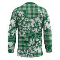 Hibiscus Pakala Emerald Green Hockey Jersey Tropical Floral Stylized - Polynesian Pride