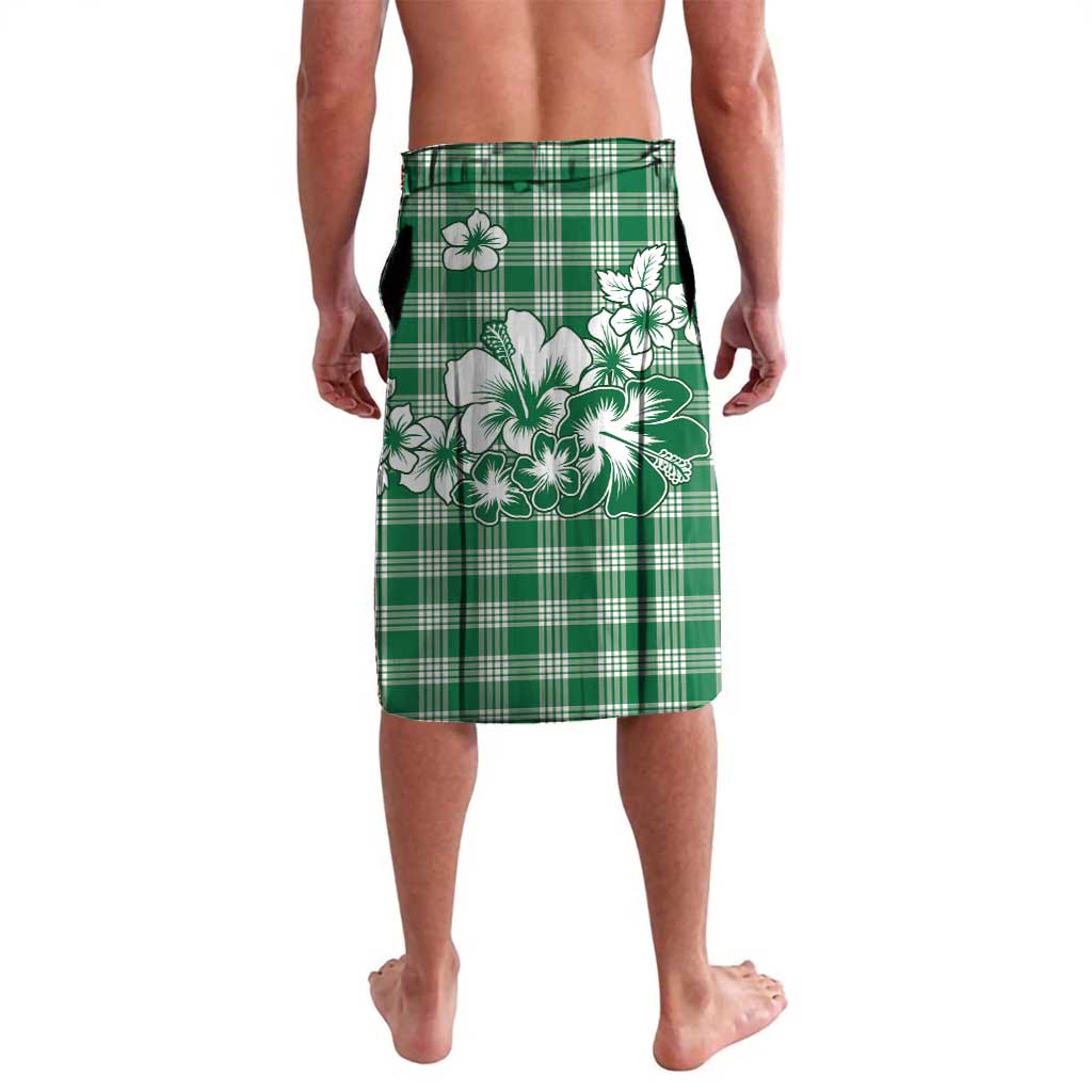 Hibiscus Pakala Emerald Green Lavalava Tropical Floral Stylized - Polynesian Pride