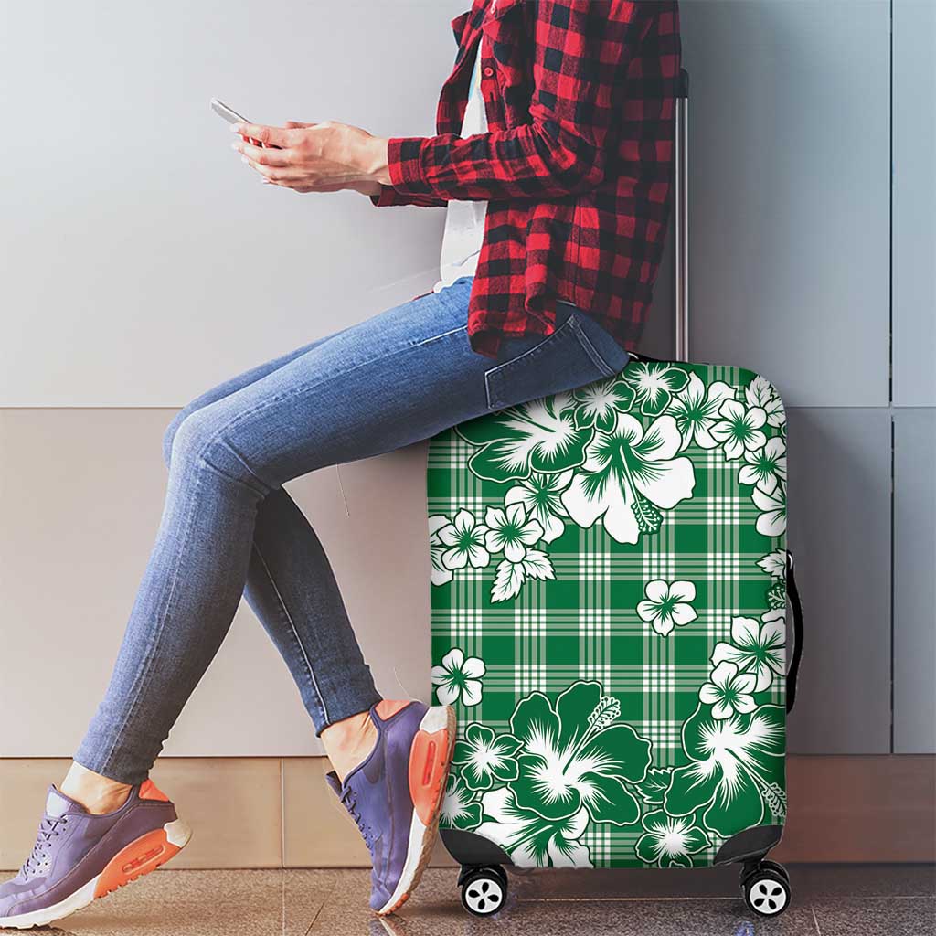 Hibiscus Pakala Emerald Green Luggage Cover Tropical Floral Stylized - Polynesian Pride