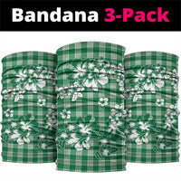 Hibiscus Pakala Emerald Green Neck Gaiter Tropical Floral Stylized - Polynesian Pride