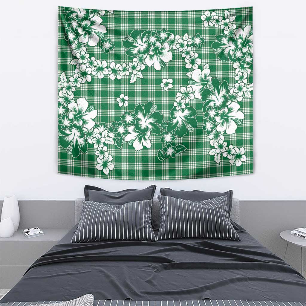 Hibiscus Pakala Emerald Green Tapestry Tropical Floral Stylized - Polynesian Pride