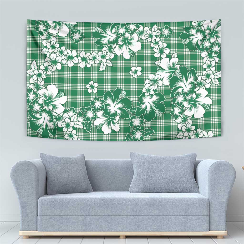 Hibiscus Pakala Emerald Green Tapestry Tropical Floral Stylized - Polynesian Pride