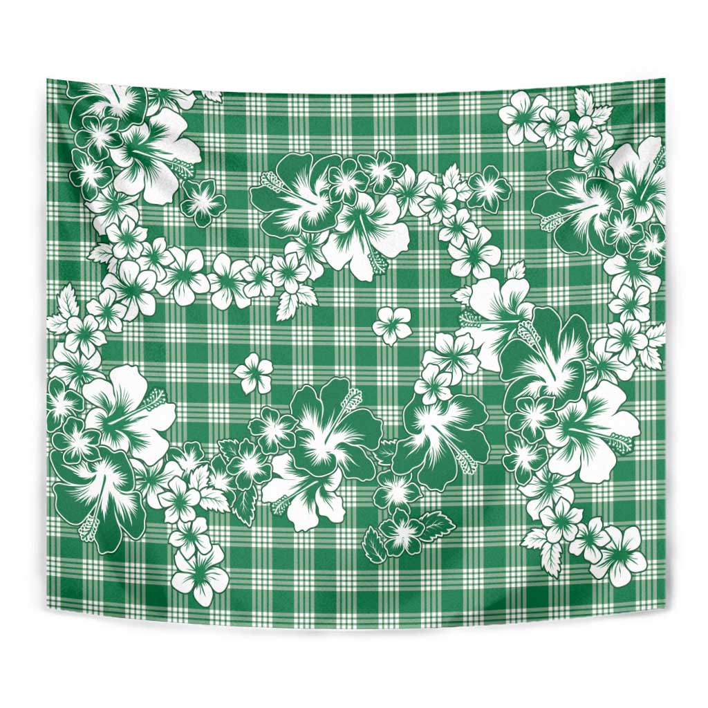 Hibiscus Pakala Emerald Green Tapestry Tropical Floral Stylized - Polynesian Pride