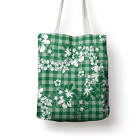 Hibiscus Pakala Emerald Green Tote Bag Tropical Floral Stylized - Polynesian Pride