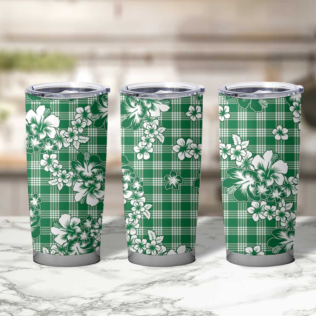 Hibiscus Pakala Emerald Green Tumbler Cup Tropical Floral Stylized - Polynesian Pride