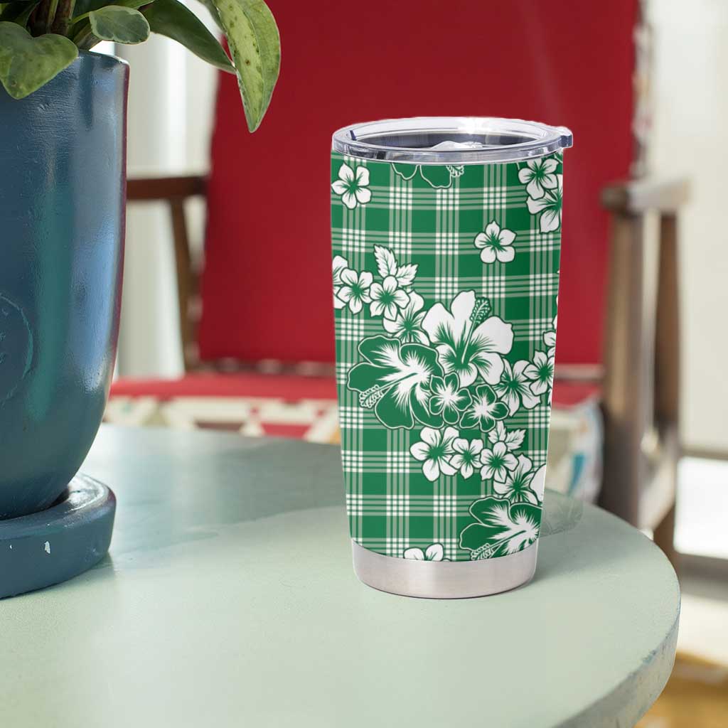 Hibiscus Pakala Emerald Green Tumbler Cup Tropical Floral Stylized - Polynesian Pride