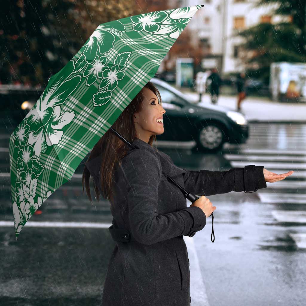 Hibiscus Pakala Emerald Green Umbrella Tropical Floral Stylized - Polynesian Pride