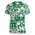 Hibiscus Pakala Emerald Green Women V-Neck T-Shirt Tropical Floral Stylized - Polynesian Pride