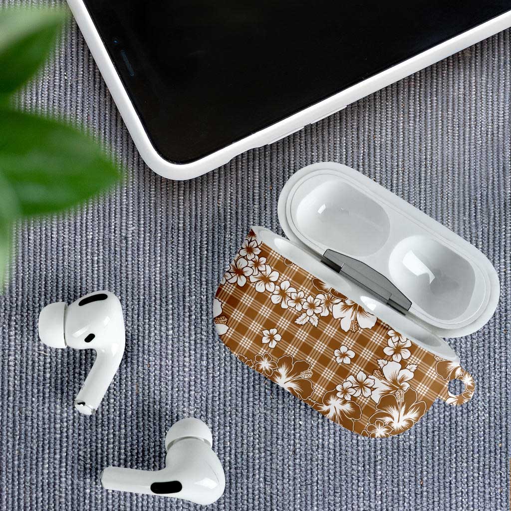 Hibiscus Pakala Bronze Brown AirPods Case Tropical Floral Stylized - Polynesian Pride