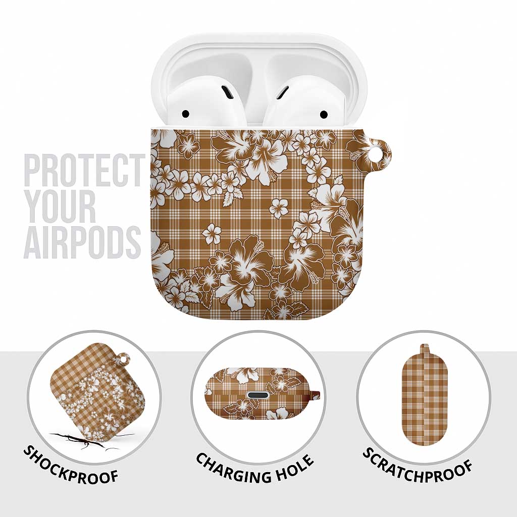 Hibiscus Pakala Bronze Brown AirPods Case Tropical Floral Stylized - Polynesian Pride