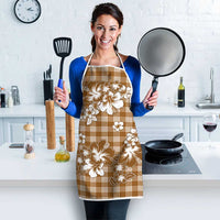 Hibiscus Pakala Bronze Brown Apron Tropical Floral Stylized - Polynesian Pride
