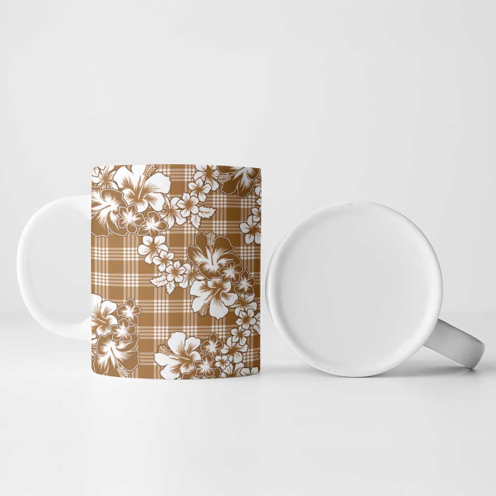 Hibiscus Pakala Bronze Brown Ceramic Mug Tropical Floral Stylized - Polynesian Pride