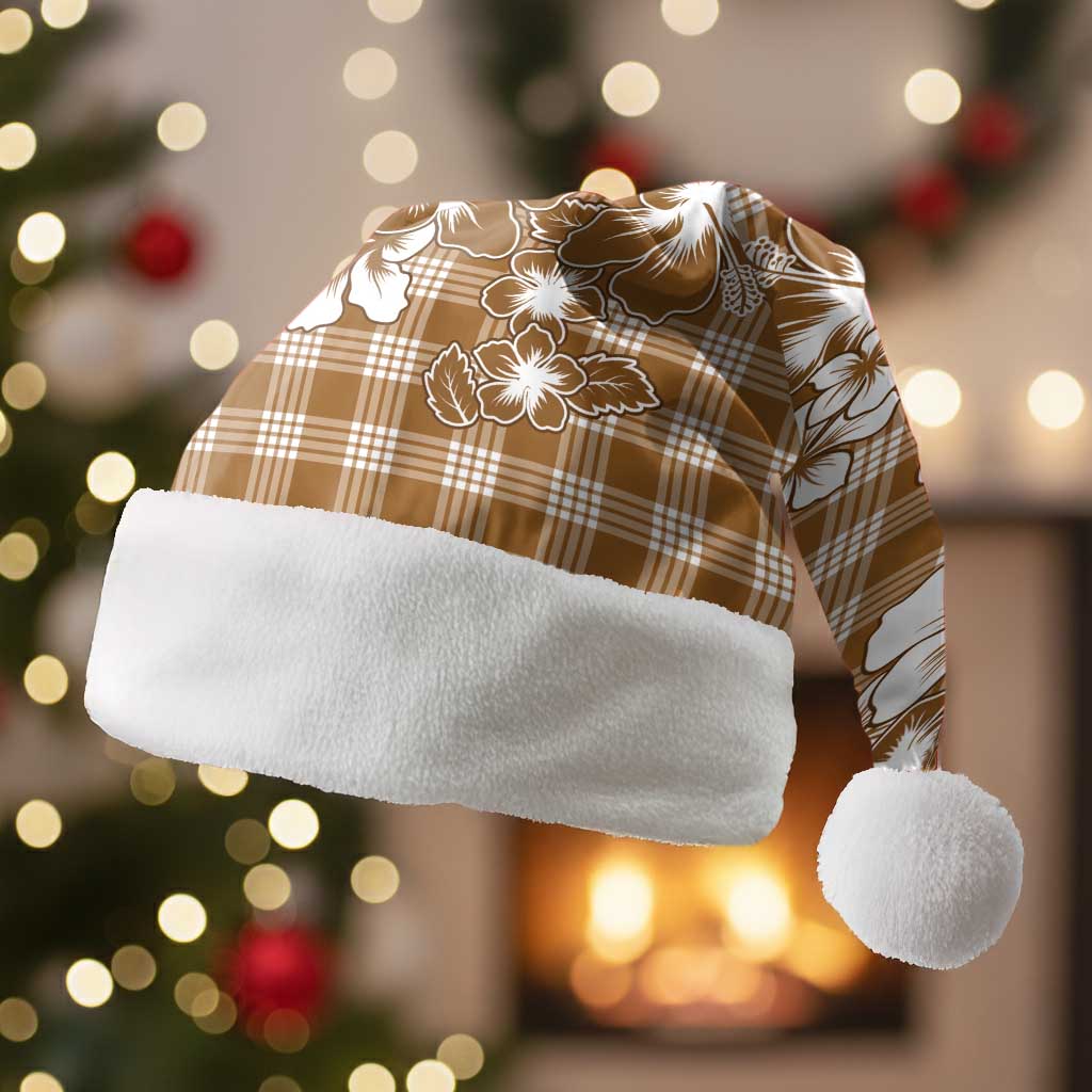 Hibiscus Pakala Bronze Brown Christmas Santa Hat Tropical Floral Stylized - Polynesian Pride