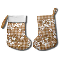 Hibiscus Pakala Bronze Brown Christmas Stocking Tropical Floral Stylized - Polynesian Pride