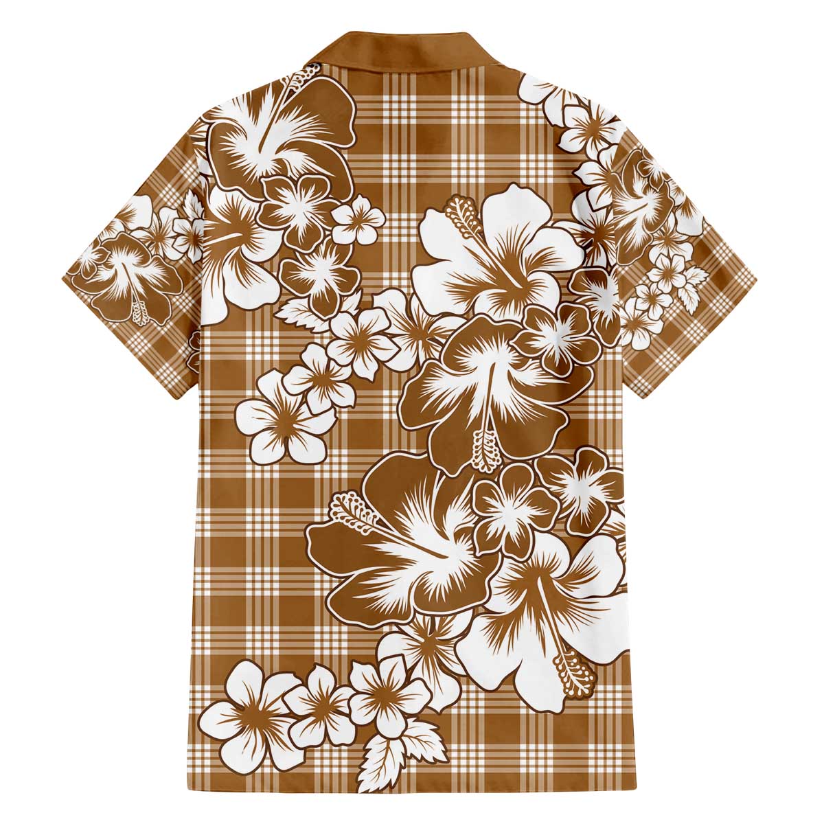 Hibiscus Pakala Bronze Brown Family Matching Off The Shoulder Long Sleeve Dress and Hawaiian Shirt Tropical Floral Stylized LT01 - Polynesian Pride