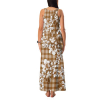 Hibiscus Pakala Bronze Brown Family Matching Tank Maxi Dress and Hawaiian Shirt Tropical Floral Stylized LT01 - Polynesian Pride