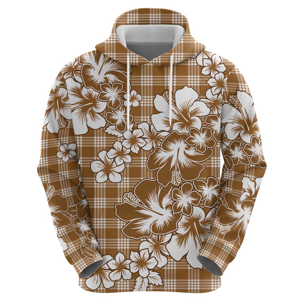 Hibiscus Pakala Bronze Brown Hoodie Tropical Floral Stylized - Polynesian Pride