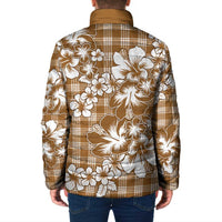 Hibiscus Pakala Bronze Brown Padded Jacket Tropical Floral Stylized LT01 - Polynesian Pride