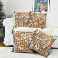 Hibiscus Pakala Bronze Brown Pillow Cover Tropical Floral Stylized - Polynesian Pride