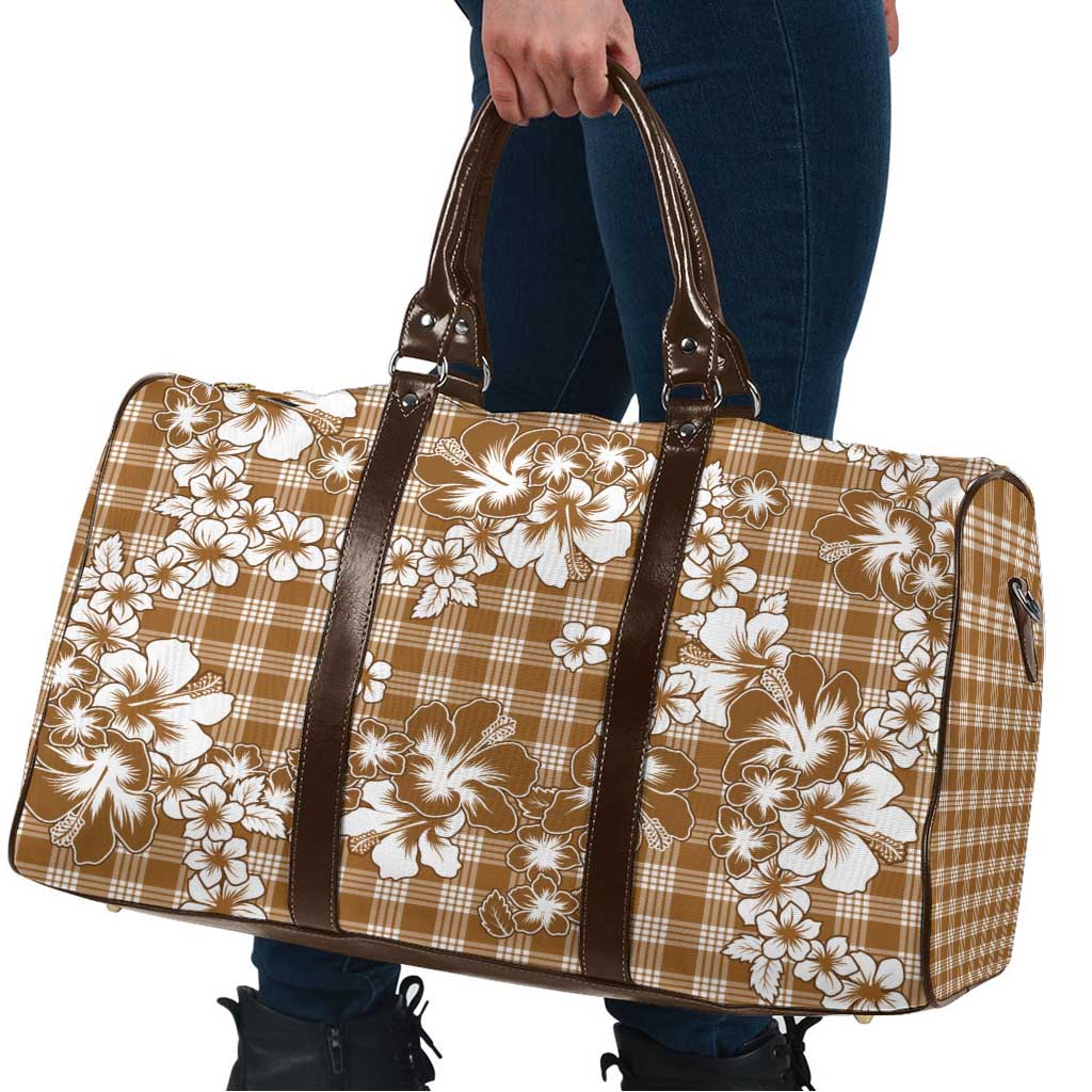 Hibiscus Pakala Bronze Brown Travel Bag Tropical Floral Stylized - Polynesian Pride