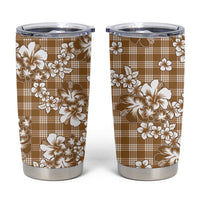 Hibiscus Pakala Bronze Brown Tumbler Cup Tropical Floral Stylized - Polynesian Pride